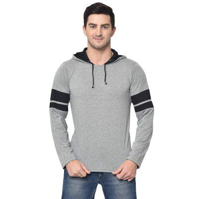 VIMAL JONNEY Cotton Blended Regular Fit Full Sleeve Hooded Neck T-Shirts for Men's