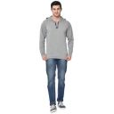VIMAL JONNEY Cotton Blended Regular Fit Full Sleeve Hooded Neck Black T-Shirts for Men's-T_10_BLK0001-P...