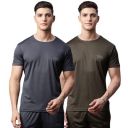 VIMAL JONNEY Dryfit Solid Lycra Multicolor T-Shirt for Men (Pack of 2)-Dryfit_T_BLU_OLV_02-P...