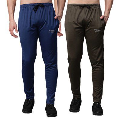 VIMAL JONNEY Dryfit Solid Lycra Trackpants for Men (Pack of 2)