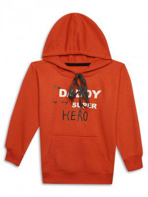 VIMAL JONNEY Maroon Printed Hooded Cotton Fleece Sweatshirt for Kids-VIMAL37229