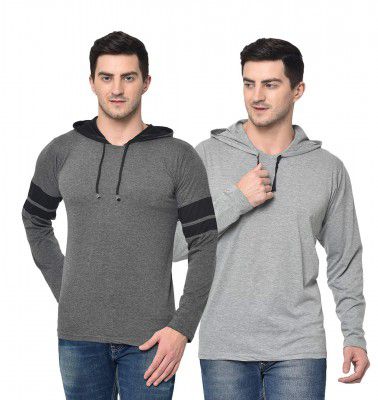 VIMAL JONNEY Mens Classic Fit Hooded T-Shirt (Set of 2) T_12_0002-P