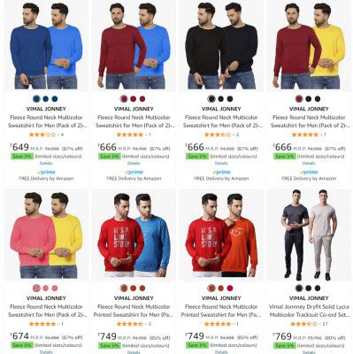 VIMAL JONNEY Mens Clothing Upto 89% off