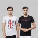 VIMAL JONNEY Pack of 2 Men Printed Round Neck Cotton Blend Multicolor T-Shirt...