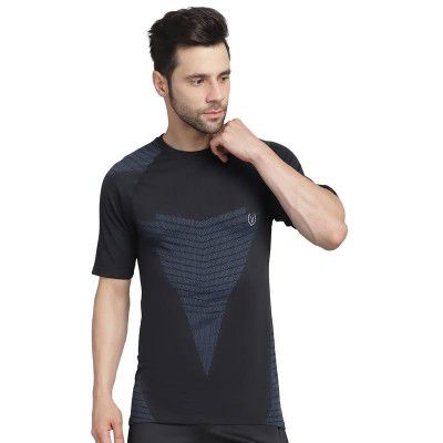VIMAL JONNEY Printed Round Neck Polyester Lycra Half Sleeves Tshirt for Men