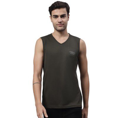 VIMAL JONNEY Regular Fit Dryfit Lycra Solid Gym Vest for Men-DRYFIT_V_SL_BLK_01-P