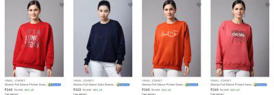Vimal Jonney Women's sweatshirts Upto 86% Off 