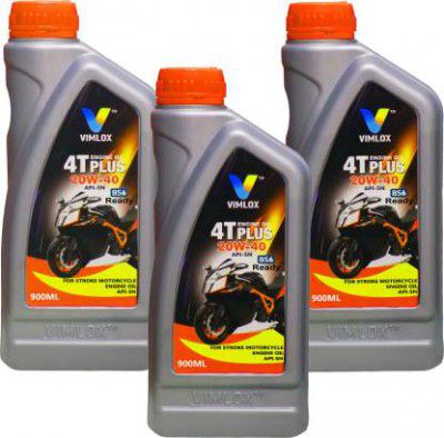 VIMLOX Full Synthetic Engine Oil ||20W-40|| for Bikes API SAE High Performance Engine Oil  (2700 ml, Pack of 3)
