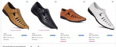 Vinet Men’s Sandals & Floaters @ ₹69