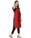 VINHCHIC Women's A-Line Cotton Embroidery Green Kurti|BottleGreen...