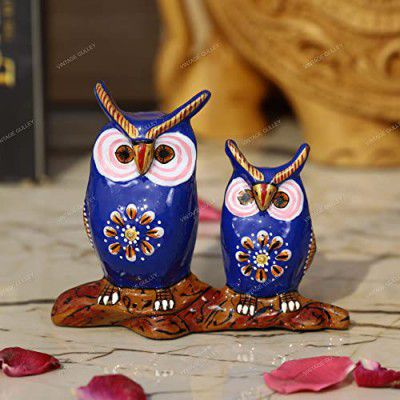 Vintage Gulley Metal Idol Owl Set of 2