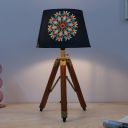 tu casa Classic Vintage Tripod Brown Mangowood Table Lamp for Home Decoration...