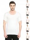 VIP Bonus Premium RNS Men's 100% Cotton Round Neck Half Sleeve White Vest...