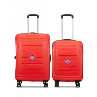 VIP Corsa Ultra Strong Polypropylene Hardsided Luggage Set of 2 (55cm+66cm) Red