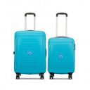 VIP Corsa Ultra Strong Polypropylene Hardsided Luggage Spinner Dual Wheels with Ergonomic Grip Handle Set of 2 (55cm+66cm) Turquoise...