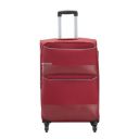 VIP Essencia Durable Polyester Soft Sided Check-in Luggage Spinner Dual Wheels with Quick Access Front Pockets (Medium, 69cm, Red)...