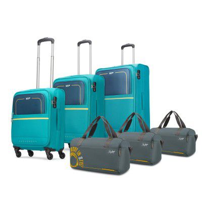 VIP Evolve - S03 Set of 3 (Cabin+Medium+Large) Trolley Bag, Cm | TSA | 8 Wheels | 3 Year International Warranty |