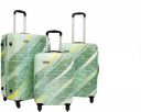 VIP Hard Body Polycarbonate Unbreakable 360 Rotation 4 Wheels New Printed Aristocrat Radiant Hard Body Luggage (Green, 56cm+67cm+78cm) Set of 3...