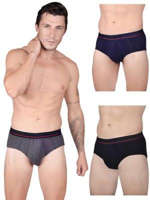 VIP Men's Cotton Solid (Pack of 3) (Brief_Assorted