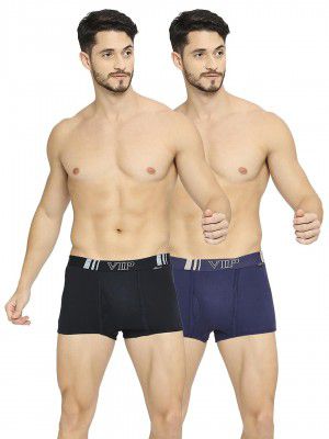 VIP Men's Cotton Solid Trunks (Pack of 2)