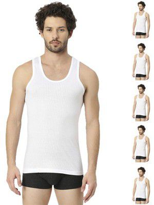 VIP Men's Solid Regular Fit Vest (FRELT_New_P6_80_White