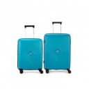 VIP Quad Active 2 Pc set Cabin 55 cm (Small) Check-in 66 cm (Medium) 8 Wheels Trolley Bags for Travel, Hard Case Lightweight Bag with Combination lock, Tough suitcase for travel (Blue)...