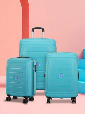 VIP Set of 3 CORSA Hard-Sided Textured Trolley Suitcases - Cabin, Medium and Large