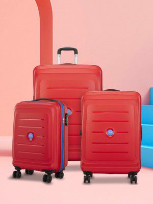 VIP Set of 3 Corsa Trolley Suitcases - Small, Medium & Large ( Red )