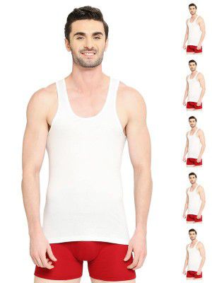 VIP Supreme Men's 100% Combed Cotton White Vest | Moisture Absorbent Inner wear for Men - Pack of 6