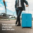 VIP Voyager Pro Ultra Strong Polypropylene Hard Sided Cabin Luggage Spinner Dual Wheels (Cabin, 55cm, Blue)...
