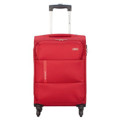 VIP Widget 4W Polyester 57.5 cms Softsided Cabin Luggage Trolley Bags (Red), (STWID58ERED)