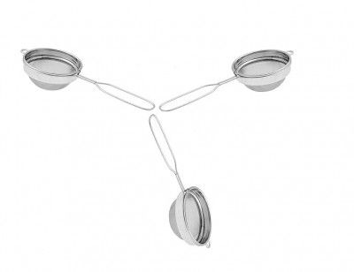 Vipron Stainless Steel Tea Strainer, Chalani Set of 3 pcs, 8 cm, Medium