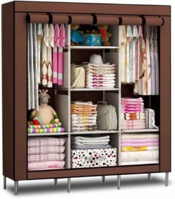 viraat online PP Collapsible Wardrobe  (Finish Color - Brown, DIY(Do-It-Yourself))