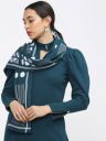 Vishudh Teal Blue & White Printed Dupatta...