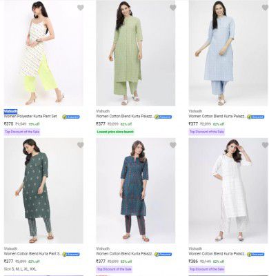 Vishudh Womens Ethnic Sets Upto 83% Off | Starts ₹386