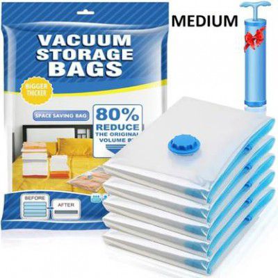 VISHWA Storage Vaccum Bag pack of 6 (Medium 50 X 70 cm)