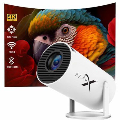 Vision Pro Smart Android Projector | Native 720p HD, 4K Support | 6500 Lumens Portable Home Theater Projector