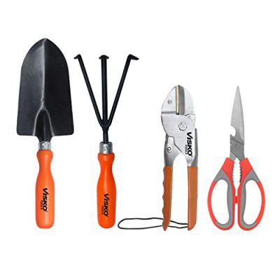 VISKO Garden Tools Set, 657 Gardening Hand Tool Kit 4 Pieces for Home Gardening