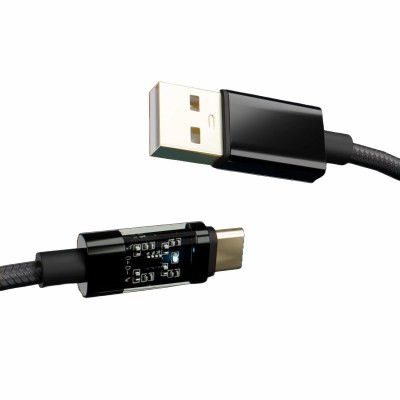 Vismac 60W USB to Type-C Double Braided Fast Charging & Sync Cable with LED Indicator