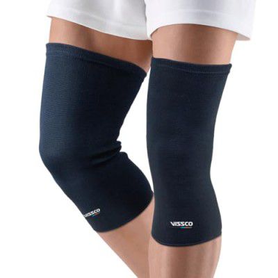 Vissco Spro Knee Cap Plus (Mild Support), Knee Support for Joint Pain Relief, Sports, Football, Cricket, Braces for Walking and Workout - XXL (Black)