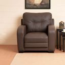 Vista Half Leather 1-Seater Sofa - Brown...