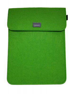 Visual Echoes™ Premium Double Layered Felt Single Compartment Laptop Sleeve for Scratch Resistance & Protection- Compatible Upto 12-Inch Laptops/Ultrabooks/Macbooks/Tabs -Green Color