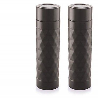 Visual Prisma F2GO Stainless Steel Water Bottle,Set of 2,1000 ml, (Black)