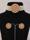 Vita Bella Alloy Gold-plated Gold, White Jewel Set  (Pack of 1)...