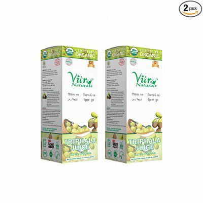 Vitro Naturals Organic Triphala Juice 500 ml | Pack of 2| Improves Digestion| Goodness of Amla Harad & Baheda |No added sugar