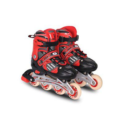 Viva Adjustable Inline Skates with Different Wheel Size Roller Inline Skates for All Boys and Girls (Xtra Small (12-1 UK), 68MM - Wheel Size)