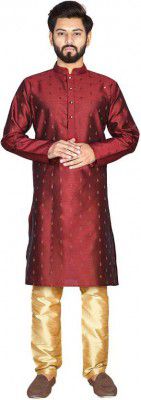 VIVA N DIVA  Men Kurta and Churidar Set Silk Blend