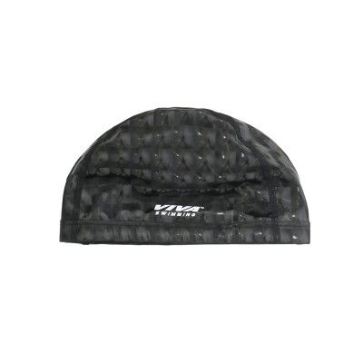 Viva PU 3D Swimming Cap for Boys and Girls (Black)