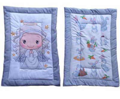Vivatra Combo Newborn Baby Pom Pom Cotton Baby Bed | Godari | Cradle Bed | Crib Sheet | Changing Mat Baby Godadi | Godari | Bedding Set | Mattress_Pack of 2 Piece_(20 * 30 Inch) (Babygirl & Rabbit)