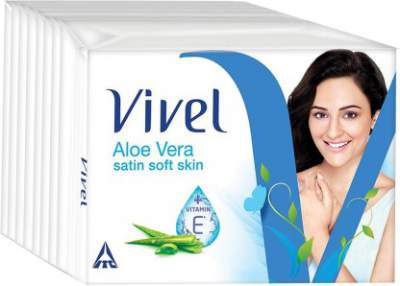 Vivel Aloe Vera Bathing bar, 150g (Pack of 8)